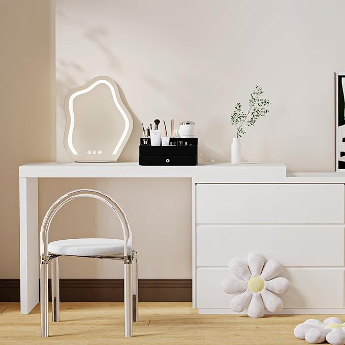 Hair Tool Organizer, Acrylic Hair Blow Dryer Holder Stand for Straightener and Curling Storage, Bathroom Vanity Countertop Organization for Makeup Accessories (Black)