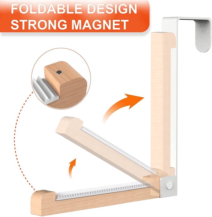 2 Pack Over The Door Hooks(L=6.1"), Over Door Hanger, Heavy Duty No Drill Hanger for Towels, Coats, Hats, Bags in Bathroom, Bedroom, Kitchen, Living Room-White