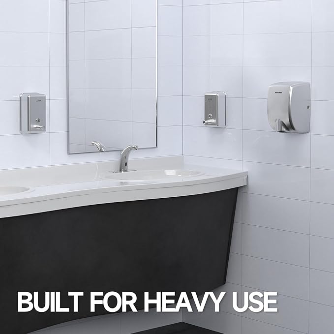 Commercial-Grade Manual Soap Dispenser, Durable Brushed Stainless Steel Finish, 37oz (1100ml) Liquid, Wall-Mounted for Bathroom & Kitchen