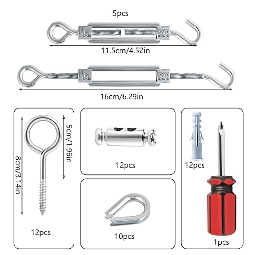 Turnbuckles for Cables Wires, 1/8" X 100Ft Green PVC Coated Cable Kit, Multi-use Wire Rope for Clothesline Wire for T Post/Grape Vine/String Light Hanging Kit