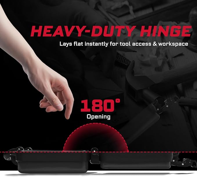 11”Black Tools Box, Portable Steel Heavy-duty Tool Case with Safety Latch and Handle for Tools Storage and Organizers, Home DIY