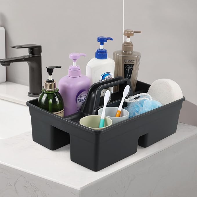 6 Packs Commercial Cleaning Caddy with Handle, Plastic Tool Caddy Supplies Organizer