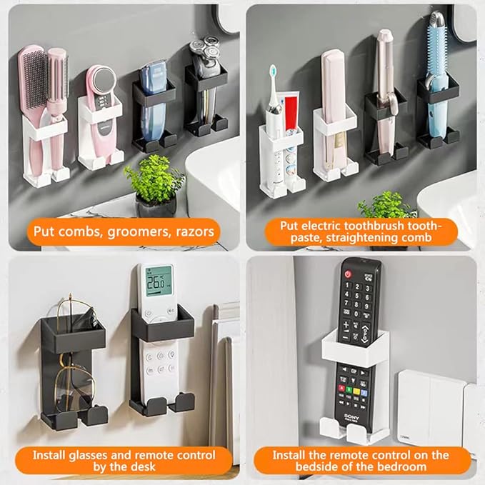 Stainless Steel Wall Mount Hair Tool Holder and Organizer Basket for Hair Dryer, Flat Iron, and Curling Tools