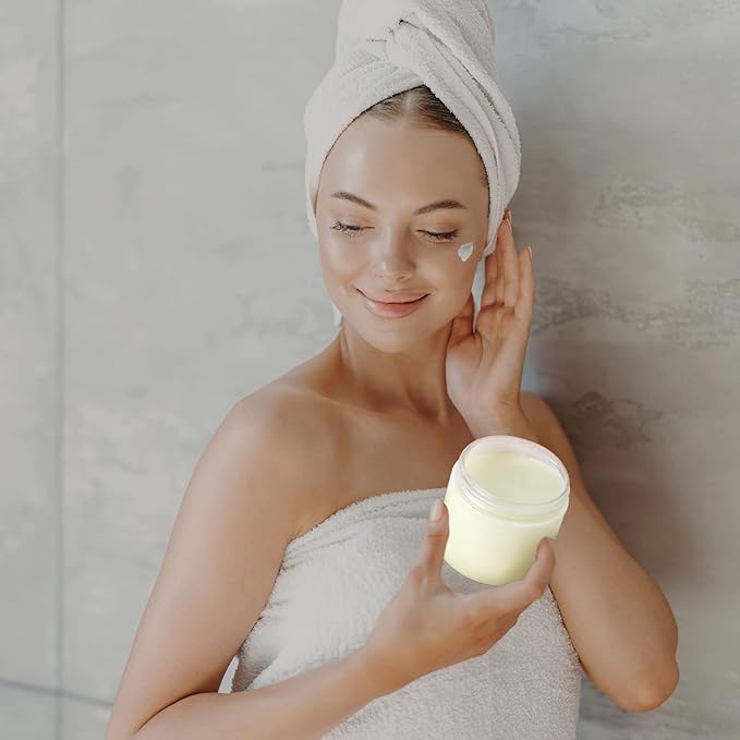 Eternal Moment 36 Pack 6 OZ Plastic Jars Round Clear Cosmetic Container Jars with White Lids, Perfect for Lotion, Slime，Cream, Ointments, Makeup, Eye Shadow, Samples, Pot, Travel Storage