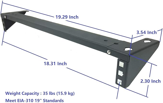 Jingchengmei 1U Steel Vertical Wall Mount Rack and Horizontal Under Desk PC Mount Bracket for 19 Inch Network Equipments (1U90)