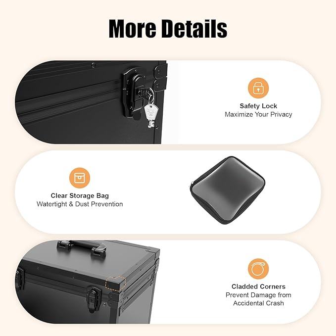 Rolling Makeup Case Large Storage Cosmetic Trolley, Rolling Lockable Makeup Train Case, Stylist Beauty Salon Cosmetic Luggage Travel Organizer Tool Box