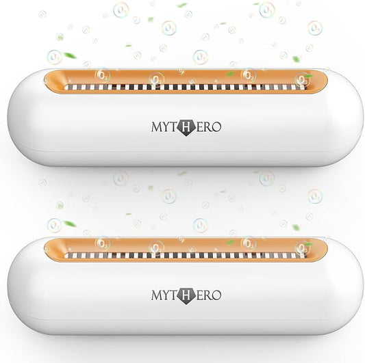 Chemical-Free Shoe Deodorizer for Sneaker, Boot, All Footwear, Rechargeable & Long-Lasting Shoe Freshener 2-Pack, Ozone Technology Shoe Odor Elimination, Durable Shoe Smell Remover