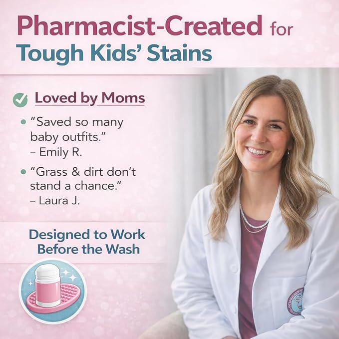 Mary’s Non Toxic Stain Remover Stain Stick with Scrub Base, Natural Refillable Laundry Stain Remover, Safe for Baby Clothes, Works on Blood, Grass, Food, Ink & Markers