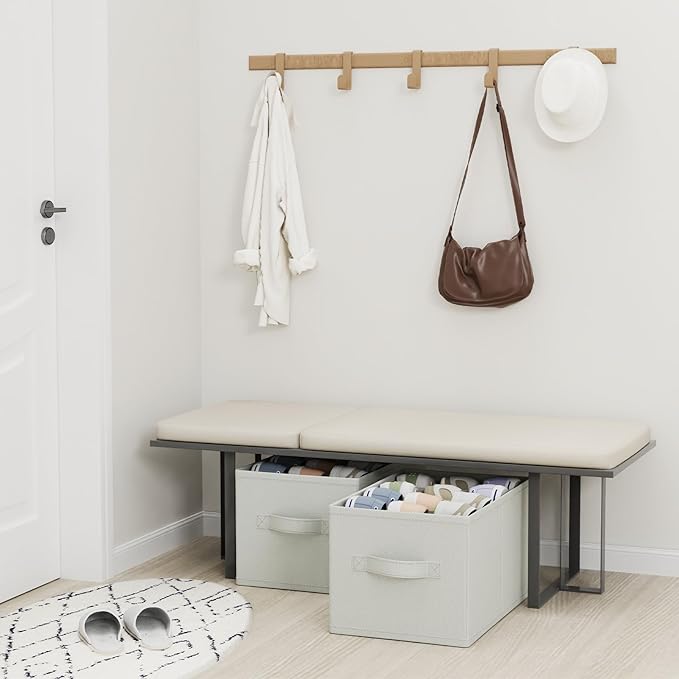 2 Pack Shoe Organizer for Closet, Fits Up to 24 Pairs, Foldable Space-saving Storage Container Bins with Reinforced Handles, 16.5 x 12.6 x 10.2 In, Grey, XSNX02G-2