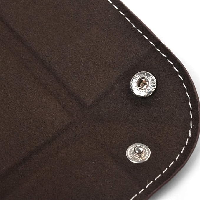 Oirlv Premium Leather Valet Tray for Men Jewelry Organizer, Desktop Storage,Key Wallets Cell Phones Catchall Tray Nightstand or Dresser Organizer Plate (Coffee)