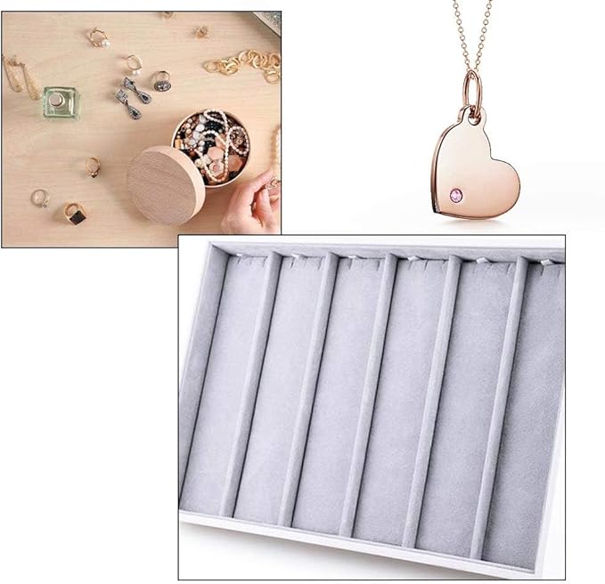 Oirlv Velvet Stackable Jewelry Tray Necklace Pendant Organizer Display Showcase Jewelry Storage trays