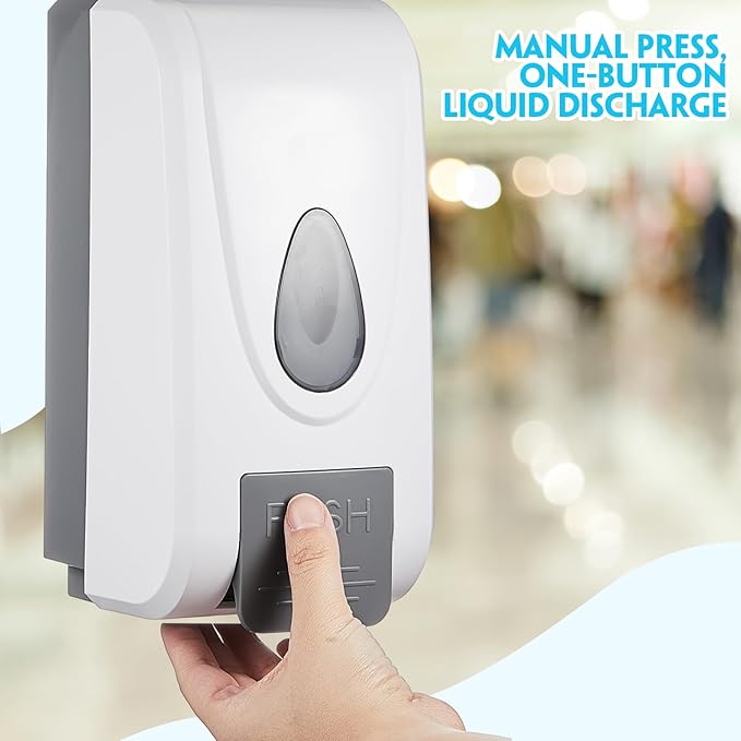 Blulu 2 Pack Manual Hand Sanitizer Dispenser with Stand and Drip Catcher and Refillable Bottle Stand Sanitizing Station for Restaurants, Schools, Churches