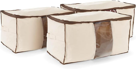Covermates Keepsakes - Canvas Storage Bag - Premium Canvas - Carrying Handles - Dual Zipper Pulls - Indoor Storage, Natural