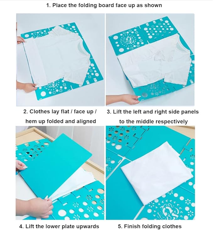 Shirt Folding Board T Shirts Clothes Folder Plastic Laundry Folders Folding Boards Helper Tool for Adults and Children (Nordic Blue)