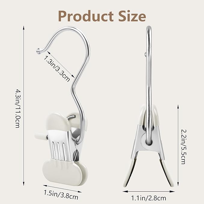 Wider Leggings Hangers for Closet 60 Pack, Metal Pants Hangers with Clips, Non-Slip Skirt Boot Jeans Hanger, Stackable Closet Organizer Space Saving White