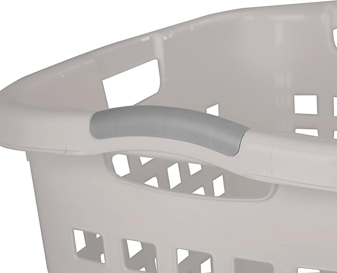 Sterilite 4-Pack Ultra Easy Carry Laundry Basket, Plastic Clothes Hamper Bin w/Comfort Grip Handles & Reinforced Rim, 2.1 Bushel Capacity, Grey Pumice