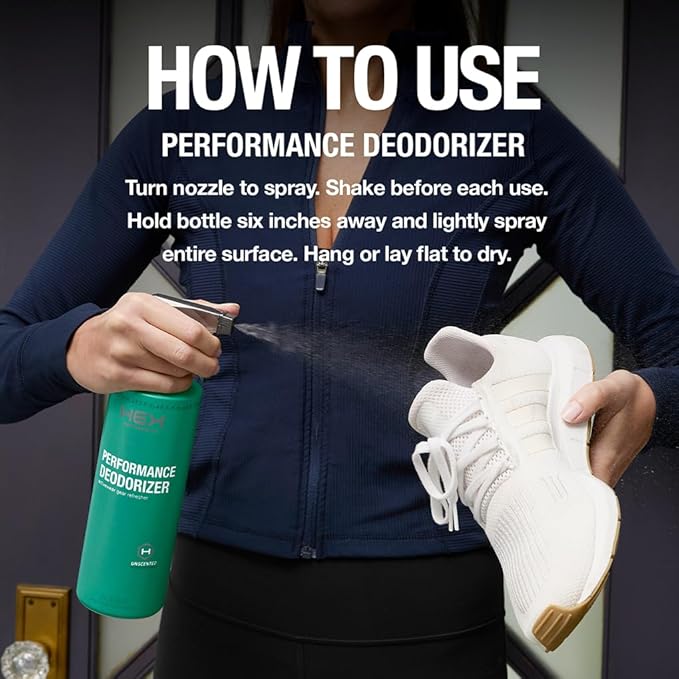 HEX Performance Deodorizing Spray, Fragrance Free, 22oz - Awesome for Shoes, Gear, Activewear & Fabrics, Yoga Mats & Gym Equipment, Carpet, Pets, Odor Eliminator & Fabric Refresher Spray