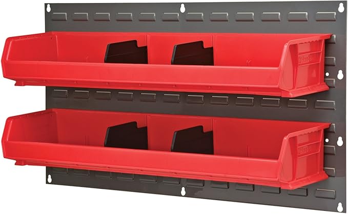 Akro-Mils Hanging Storage Bins and Wall Mount Panel Bundle (12-Pack + Single)
