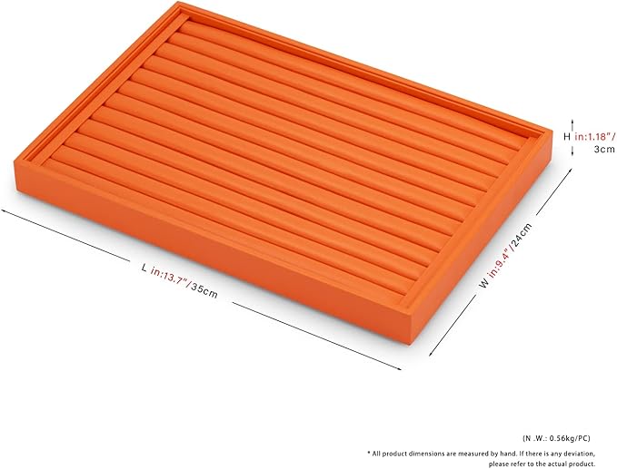 Leather Ring Earrings Trays Jewelery Tray Ring Earrings Organizer Tray For Rings, Earrings, Coins, Brooches Organizer (Orange)