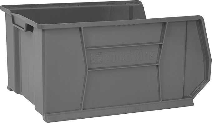 Akro-Mils 30289 Super-Size AkroBins Plastic Storage Bins, Space-Saving Stackable Bins for Garage, Classroom, Warehouse Organization, 24-Inch L x 18-Inch W x 12-Inch H, Grey, 1-Pack