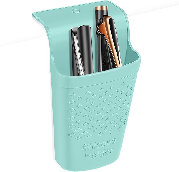 ZAXOP Flat Iron/Curling Iron/Hair Straightene/Hot Hair Tools Holder, Silicone Heat Resistant Mat Pouch Organizer. (Mintgreen)