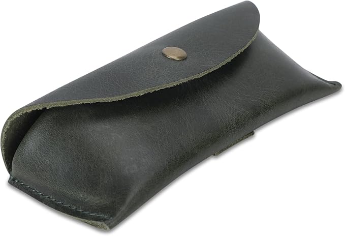 Leather Sunglasses Case Genuine Leather Eyeglass Case Soft Glasses Pouch Reading Glasses Case for Men & Women