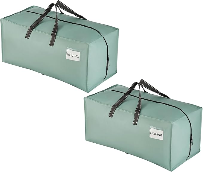 VENO 2 Pack Heavy Duty Moving Bags with Backpack Straps, Zippers & Handles, Extra Large Packing Bags for College Dorm Essentials, Moving Supplies Alternative to Cardboard Moving Boxes
