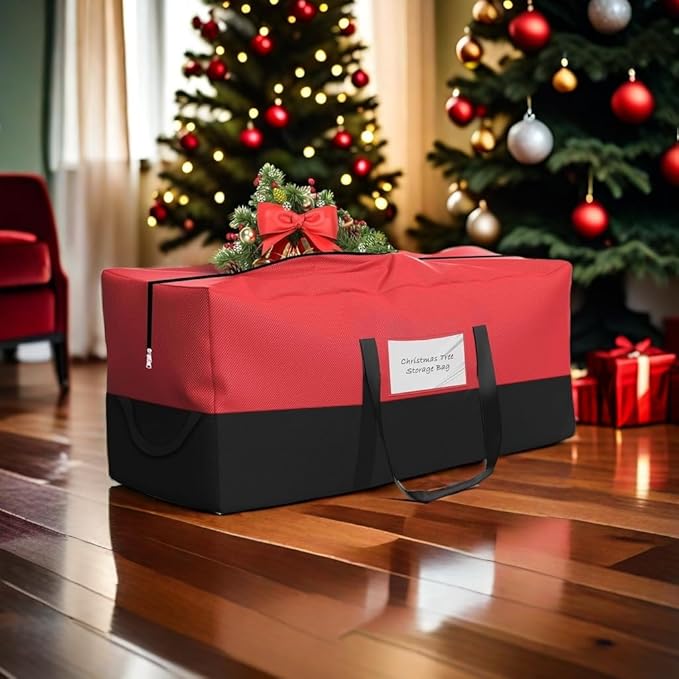 Christmas Tree Storage Bag, Fits Up 8 Ft Tall Artificial Trees, Heavy-Duty 600D Oxford Tree Bag with Reinforced Handles Zipper Clear Pocket, Storage Bags for Moving Items, Clothing, Outdoor, Bedding