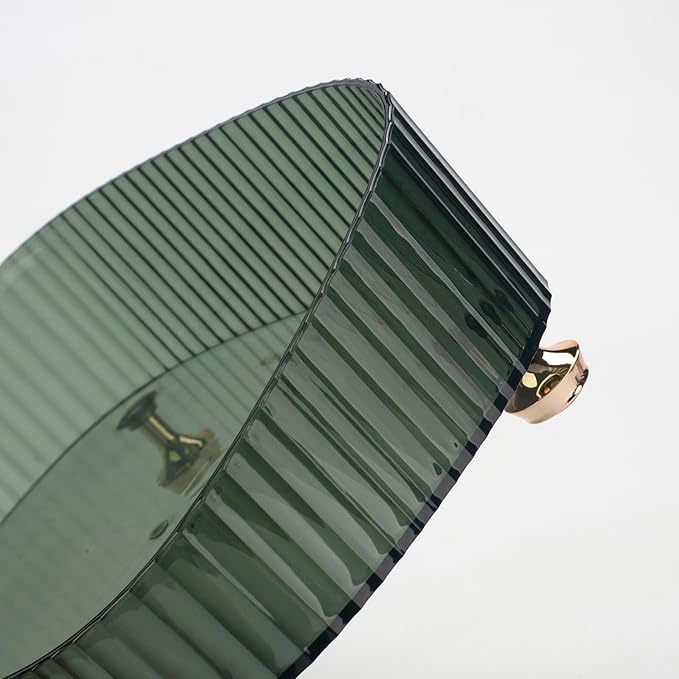 Makeup Perfume Organizer, Vanity Tray, Cosmetic Skincare Organizer, Countertop Organizer Tray for Bathroom Vanity Dresser Table, Green