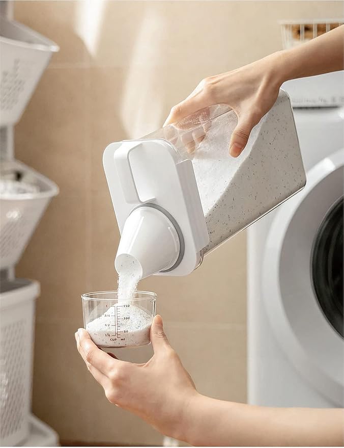 [3 Pack] Liquid Laundry Detergent Dispenser For Laundry Room Organization And Storage, 78oz Large Capacity Laundry Soap Containers With 12 Removable Labels, BPA Free & PET Plastic Clear