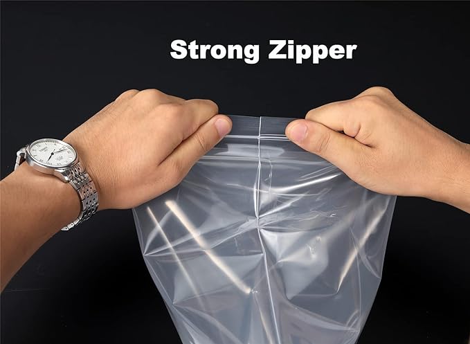 14" x 20" Large Thick 5 Mil Clear Zip Poly Lock Plastic Bags With Zipper 2 Gallon Reclosable Zip Bags Clothing T-Shirt Pants Toys Storage Bag Heavy-Duty-20PCS