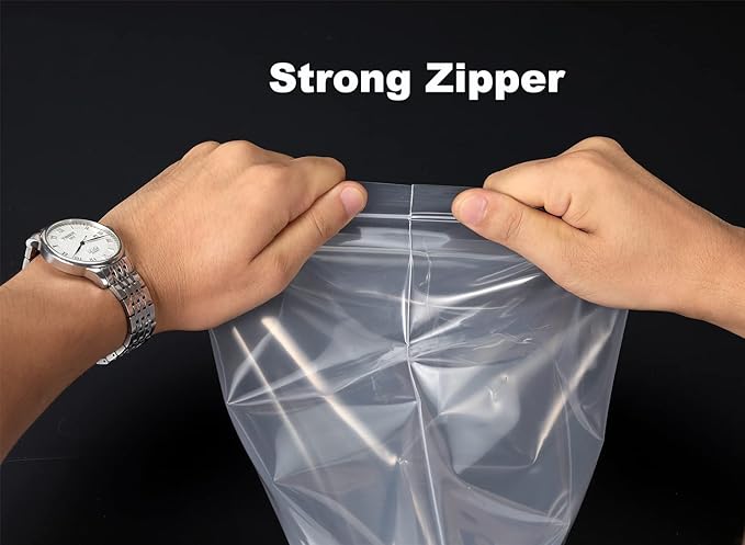 Thick 5 Mil 16 x 20 inches Large Clear Reclosable Zip Plastic Bags Lock Poly Bag Clothing Toys Product Seal Storage Bags With Zipper Heavy-Duty-20Pack