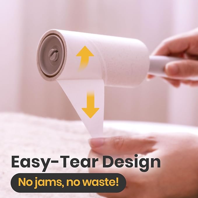 DELOMO Lint Roller 400 Sheets (1 Roller + 3 Refills) - Lint Rollers for Pet Hair Extra Sticky, Mega Value Pet Hair Removal Tool for Clothes/Couch/Furniture/Car - Ideal Home Gift for Pet Owners