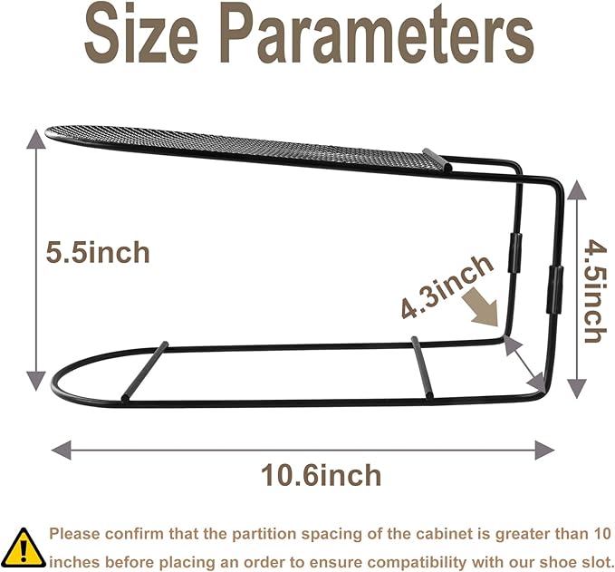 Shoe Slot Organizer for Closet Metal Shoe Rack Storage Space Saver Shoe Stacker Organizers for Shelf (Metal-12PACK)