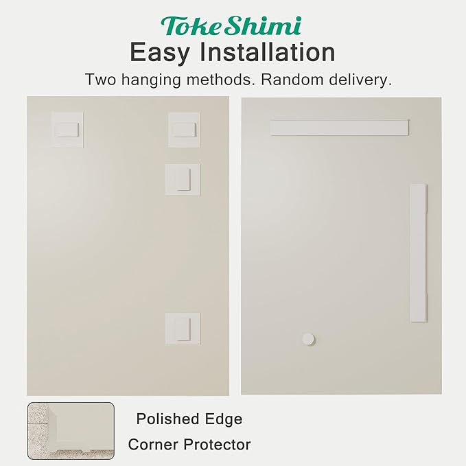 TokeShimi 60x30 Frameless Bathroom Vanity Mirrors for Over Sink, Modern Rectangle Bathroom Mirrors for Wall with Polished Edge Shatterproof Decorative Mirror for Bedroom, Living Room, Entryway