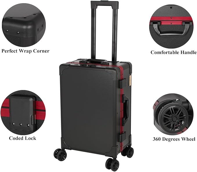 20" Aluminum Ligthed Makeup Train Case with LED Lights Professional Cosmetic Organizer Studio with Speaker, Wheels and Stands Rolling Trolley Makeup Vanity Station for Travel (Black)