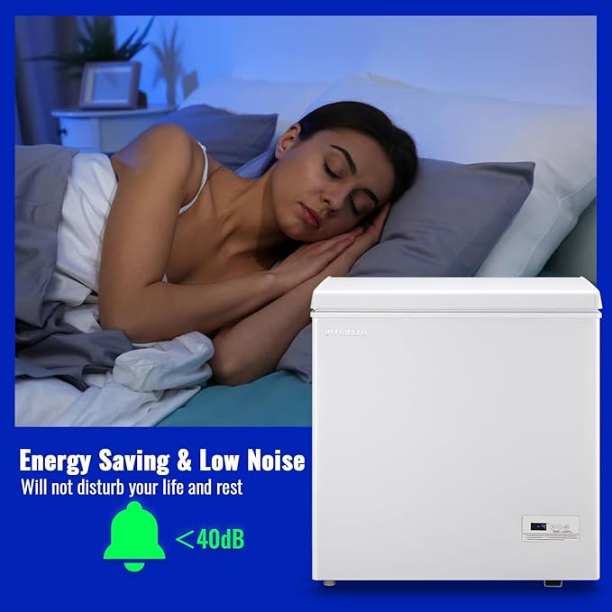 Chest Freezer with Electronic Panel, Accurate Temperature Display to 1 ℉ and Easy to Use 5.0 Cu.ft Deep Freezing with 2 Removable Baskets White