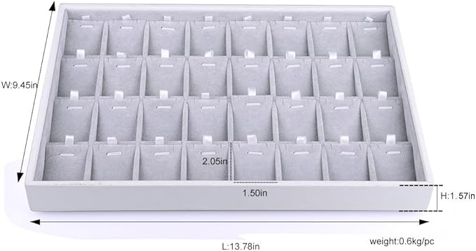 Oirlv Velvet Stackable Jewelry Tray 32 Grids Pendant Organizer Display Showcase Jewelry Storage Trays