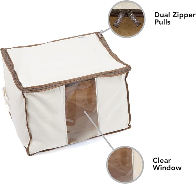 Covermates Keepsakes - Canvas Storage Bag - Premium Canvas - Carrying Handles - Dual Zipper Pulls - Indoor Storage, Natural