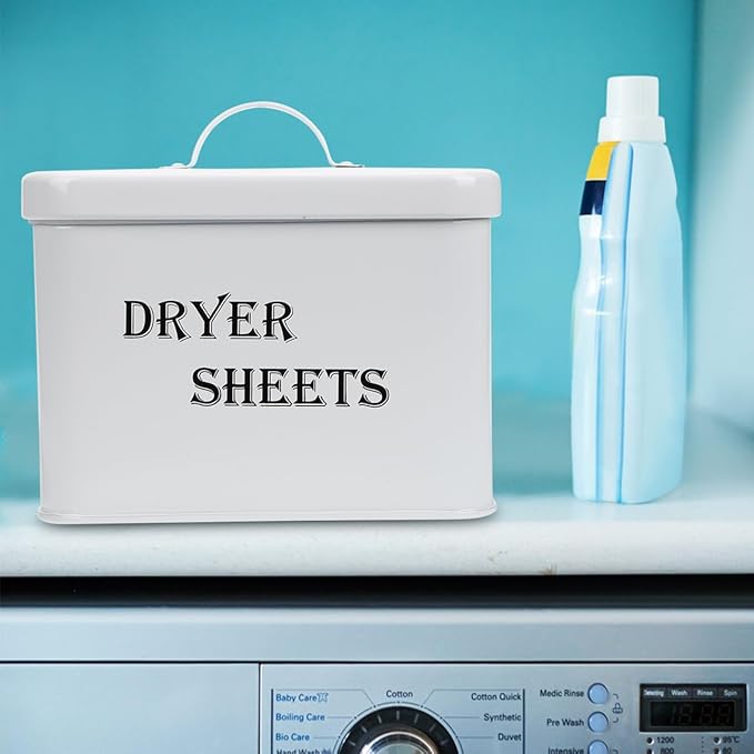 Dryer Sheet Holder Dispenser Container, Laundry Room Organization and Storage,Rustic Farmhouse Dryer Sheet Dispenser for Laundry Room Decor,Fabric Softener Containers