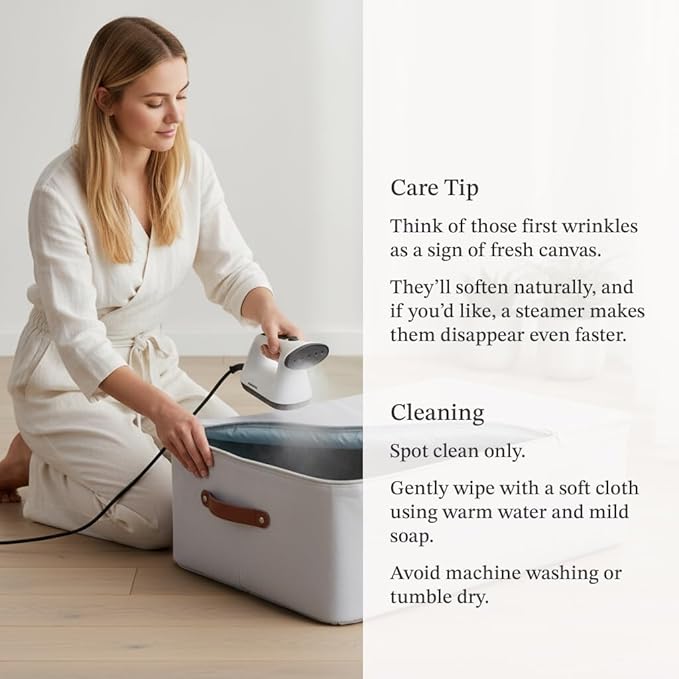 Under Bed Storage Container – Foldable Underbed Storage Bin for Clothes & Bedding, Canvas Under Bed Storage Box with Lid, Low Profile 8″ Organizer with Handles