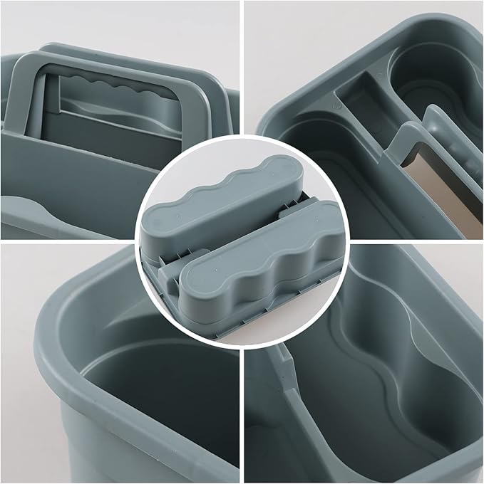 Begale 4-Pack Commercial Products Deluxe Carry Caddy for Cleaning Products, 2 Compartment Plastic Cleaning Basket
