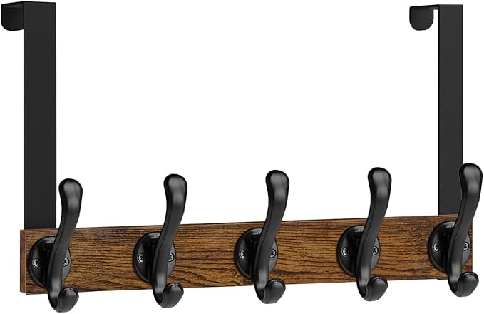 YINMIT Over The Door Hooks, Heavy Duty Over Door Hanger Hook, Over Door Towel Rack, Door Hanger, Door Coat Hanger for Hanging Towels, Clothes, Hats, Back of Bathroom Door