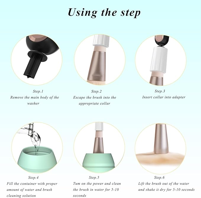 Electric Makeup Brush Cleaning Drying Machine, Portable and Efficient Cleaner with Three-Level Cleaning and Spin Drying Adjustment Functions