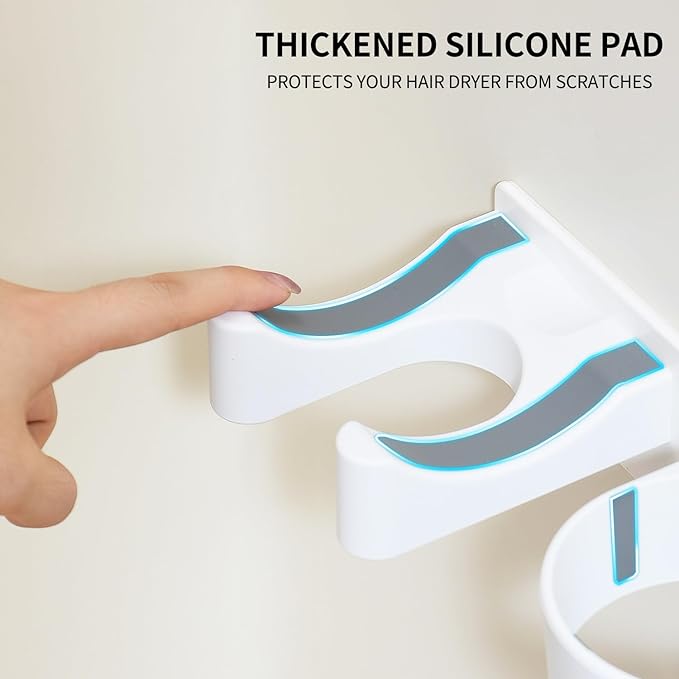 Hot Tools Organizer, Hair Tool Organizer Wall Mount Aluminum Alloy, Space-Saving Curling Iron Holder for Vanity & Bathroom with Stainless Steel Cups White CHOCHOYAH