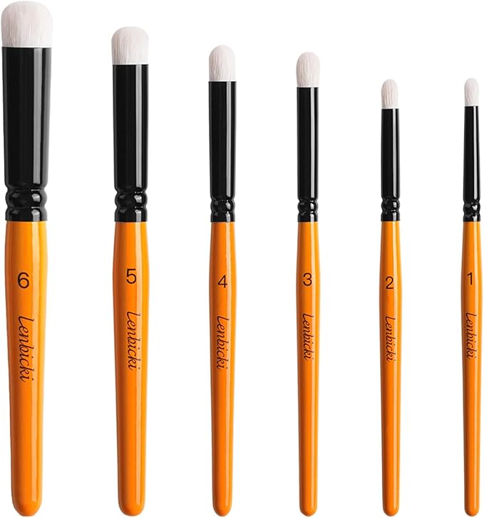 Dry Brush Miniature 6PCS Professional Hobby Detail Craft Paint Brush Set for Miniatures, Models, Figurines