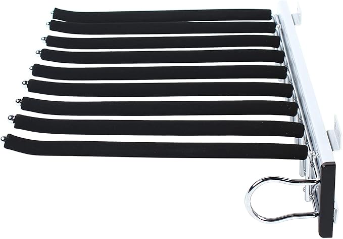Pull Out Clothes Hanger Trousers Rack Pants Rack Stand Extending Rail Wardrobe Storage Organiser Tie Scarf Rack Pull Out Pants Rack for Closet Wardrobe
