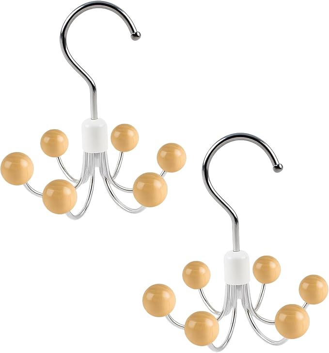 2 Pack Hoodie Hanger for Organizer 360° Swivel Closet Hooks for Belt, Space-Saving Hanger Bra Storage, Accessorise Organizer for Tie, Hat, Tanktop, Scarf, Purse