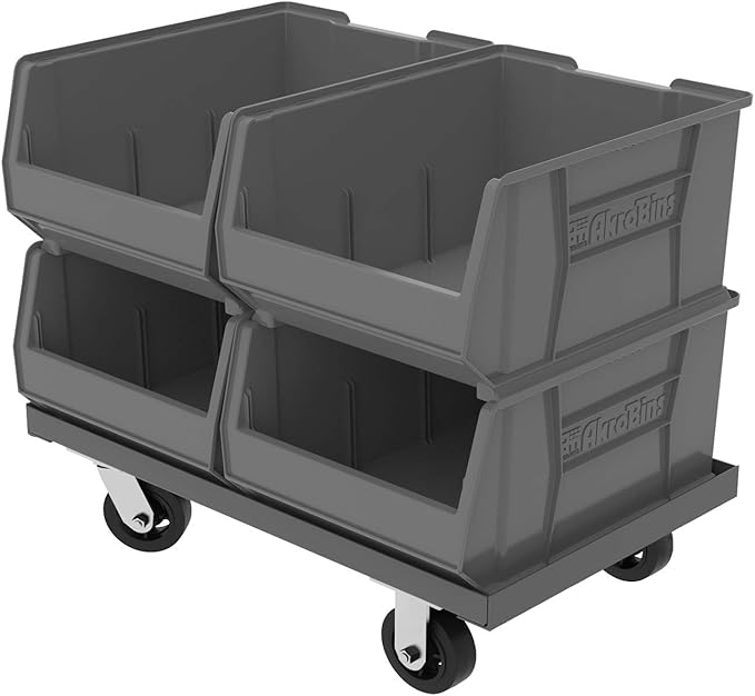 Akro-Mils 30289 Super-Size AkroBins Plastic Storage Bins, Space-Saving Stackable Bins for Garage, Classroom, Warehouse Organization, 24-Inch L x 18-Inch W x 12-Inch H, Grey, 1-Pack