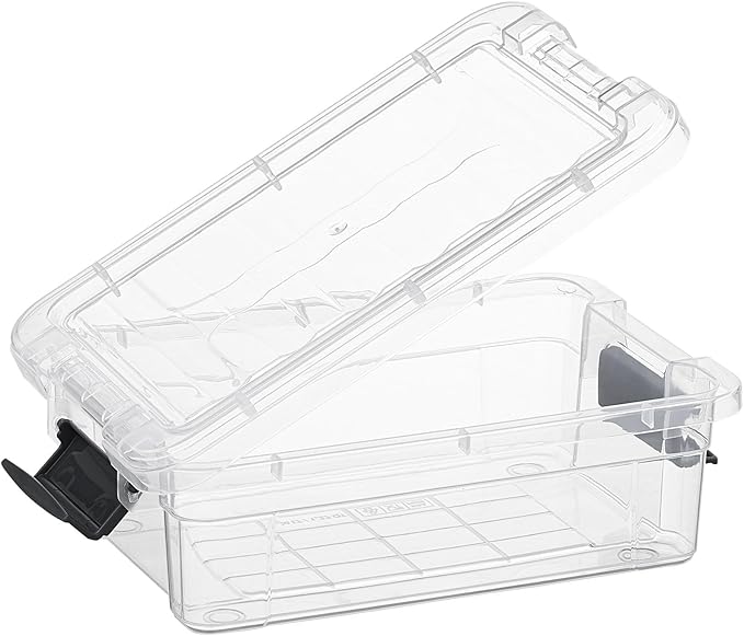 Superio Clear Storage Boxes with Lids, 1.27 Quart Plastic Container Bins for Organizing, Stackable Crates, BPA Free, Non Toxic, Odor Free, Organizers for Home, Office and Dorm, 8 Pack